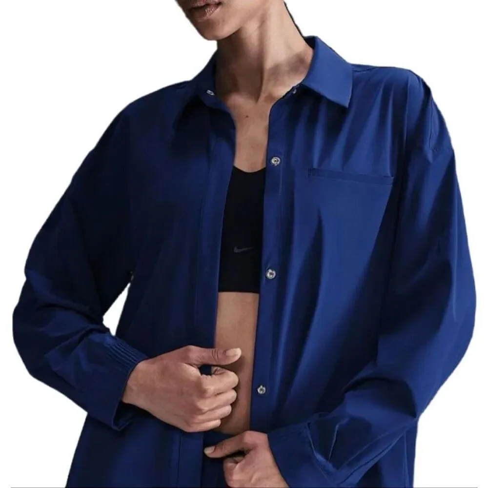 37. Nike NWT 24.7 Dri-FIT Oversized Long-Sleeve Shirt Deep Royal Blue